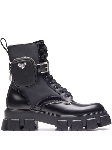 ankle pouch combat boots prada